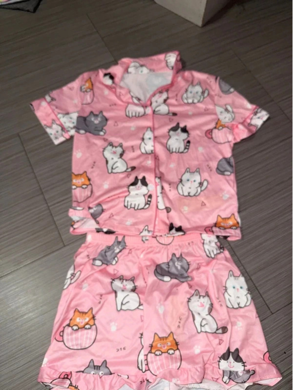 Pink Cat Pajama set of 2 for girls size 9Y